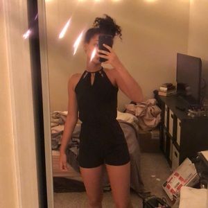 black romper high neck